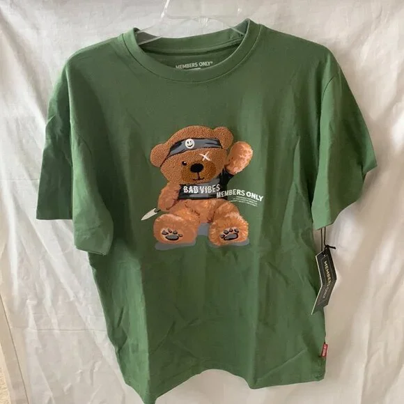 CRAZY BEAR TEE Lサイズ 未開封 Members Only | Shirts | Members Only Bad Vibes Bear Tee In Green